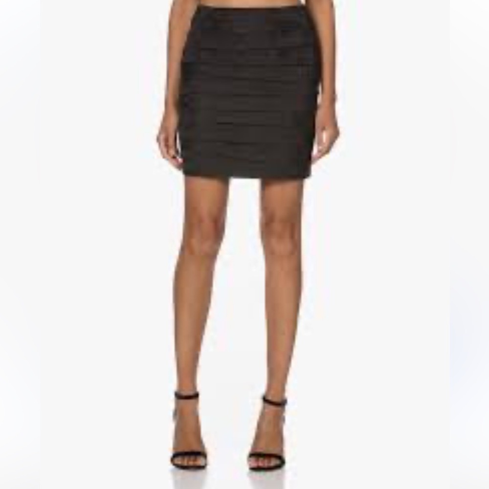 TOPSHOP Ruffled PAPORMA Black Cotton Sz L Skirt Women